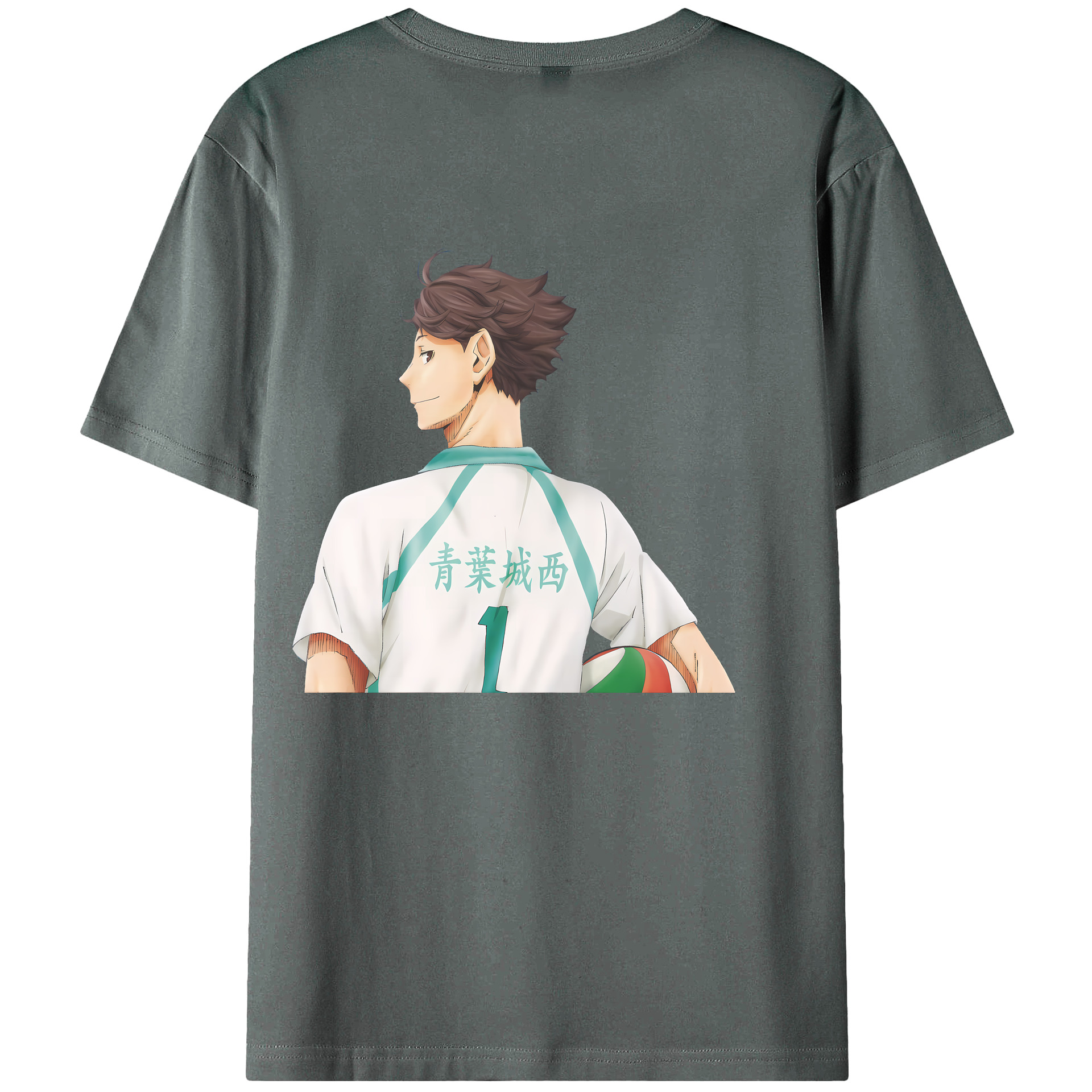 （画像用） ハイキュー!! Haikyu!! 綿100％ メンズ半袖Tシャツ（バックプリント） 通気性